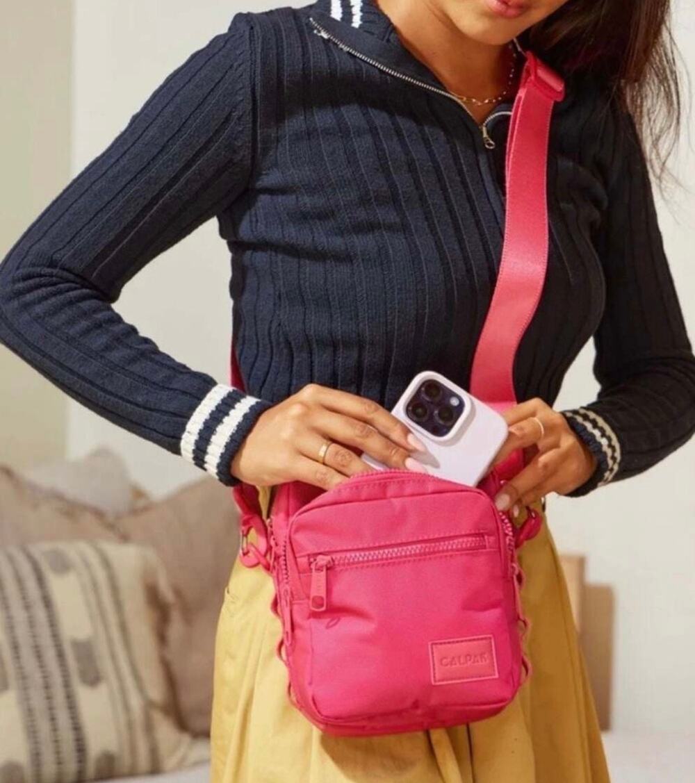 Calpak Stevyn Mini Crossbody Bag Purse Dragonfruit NWT Adjust Water Resistant